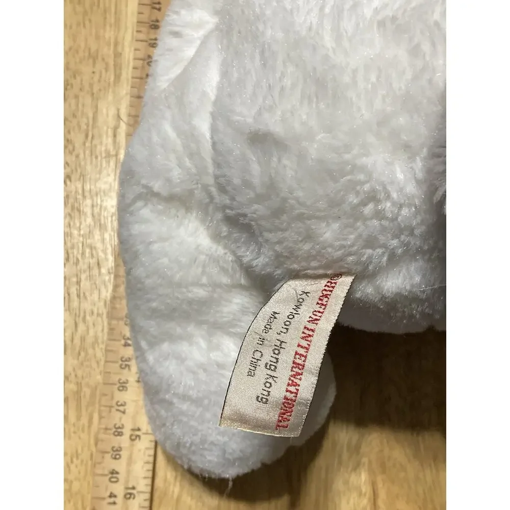 Hugfun White Gray Plush Puppy Dog Joey w/ Hat & Scarf‎ Stuffed Animal